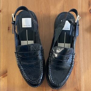 Dolce Vita Black Leather Slingback Loafers - size 7